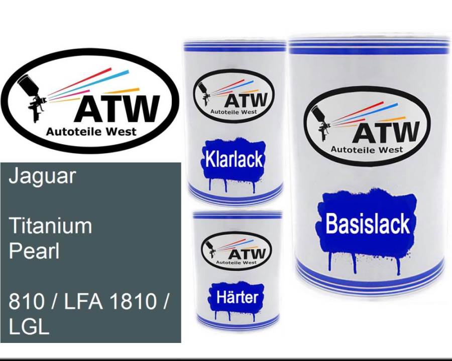 Jaguar, Titanium Pearl, 810 / LFA 1810 / LGL: 500ml Lackdose + 500ml Klarlack + 250ml Härter - Set, von ATW Autoteile West.